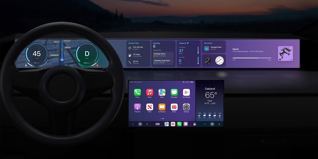 Apple-ის ახალი თაობის CarPlay უფრო მეტ ეკრანს და მაჩვენებელთა დაფას მოიცავს